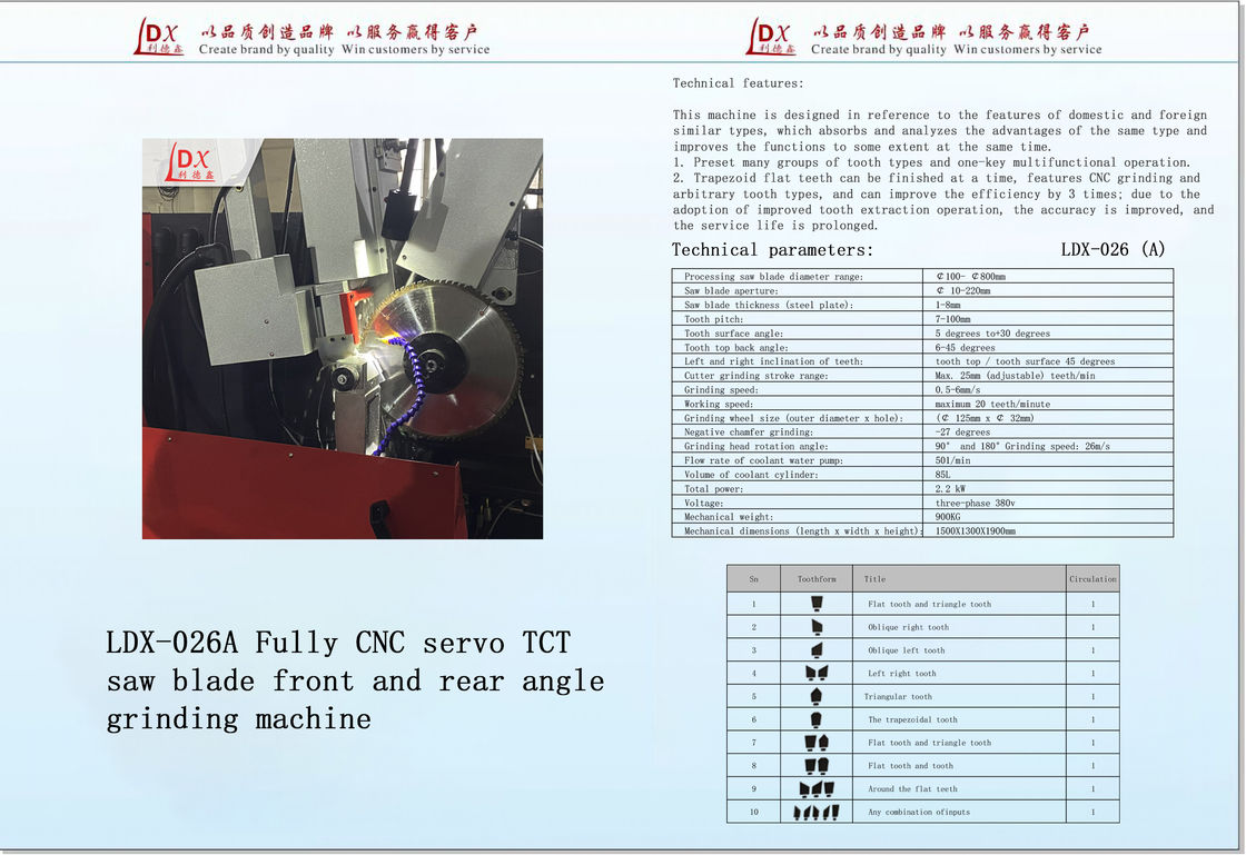 Servo pełna CNC przednia i tylna kąt TCT Piła ostrza szlifowa maszyna LDX-026A