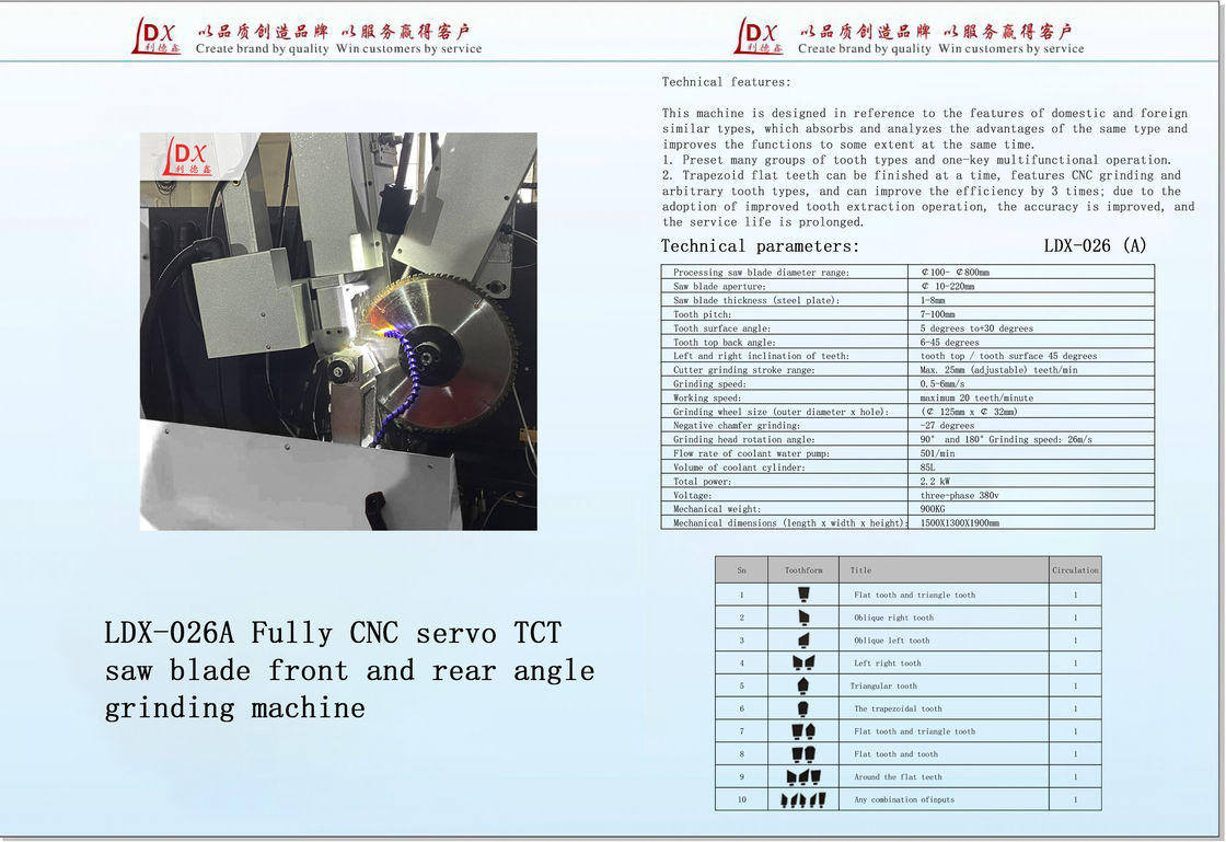 Ull CNC Servo Feed TCT Saw Blade Grinding Machine z zębami drabiny LDX-026A